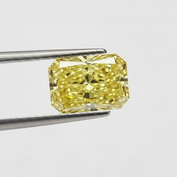 1,07 karaat stralende laboratoriumgekweekte diamant, VS1/fancy intens geel