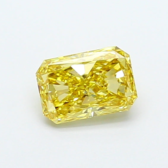 1.07 Carat Radiant Lab Grown Diamond VVS2 Fancy Intense Yellow