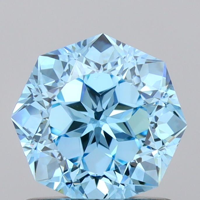 1.08 Carat Octagonal Cut Lab Grown Diamond VVS1Fancy Vivid Blue