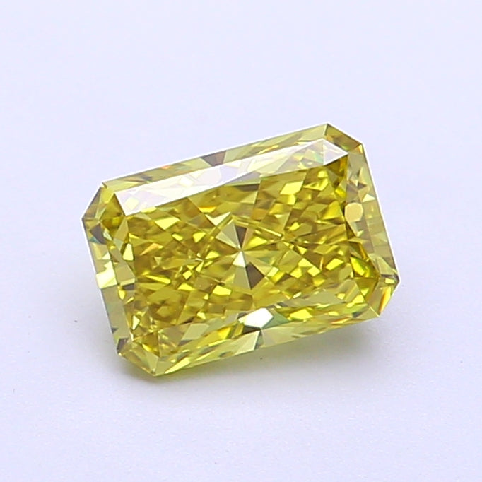 1.08 Carat Radiant Lab Grown Diamond VVS2 Fancy Intense Greenish Yellow