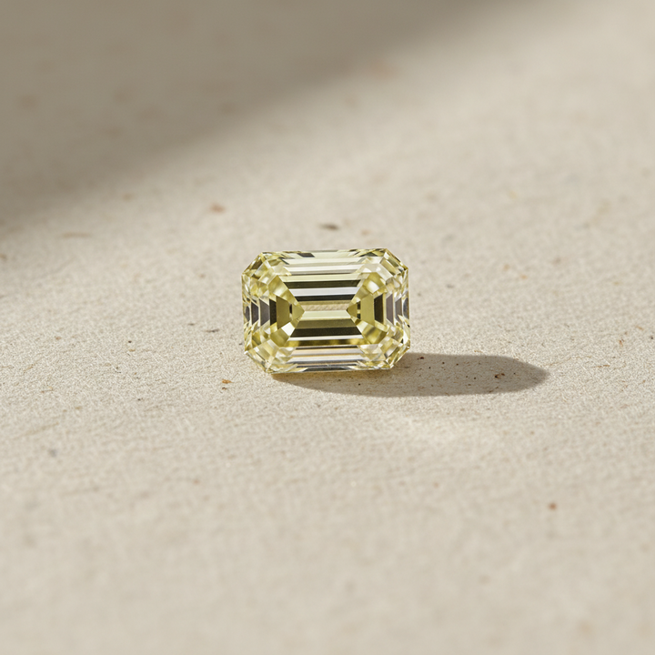 1.09 Carat Emerald Cut Lab Grown Diamond, VS1/Fancy Yellow