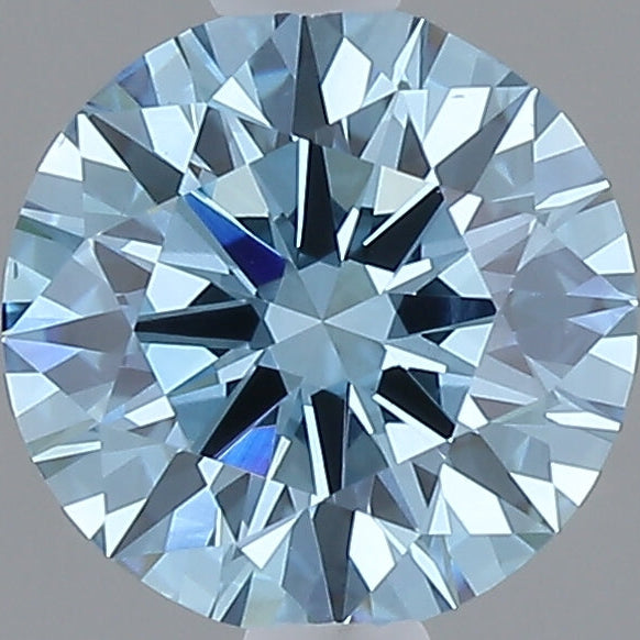 Diamante redondo cultivado en laboratorio de 1,09 quilates VS1 azul intenso elegante