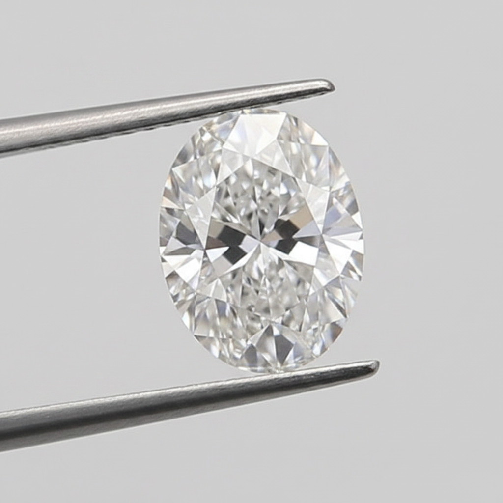1,0 karaat ovaal geslepen laboratoriumdiamant, VS1/D