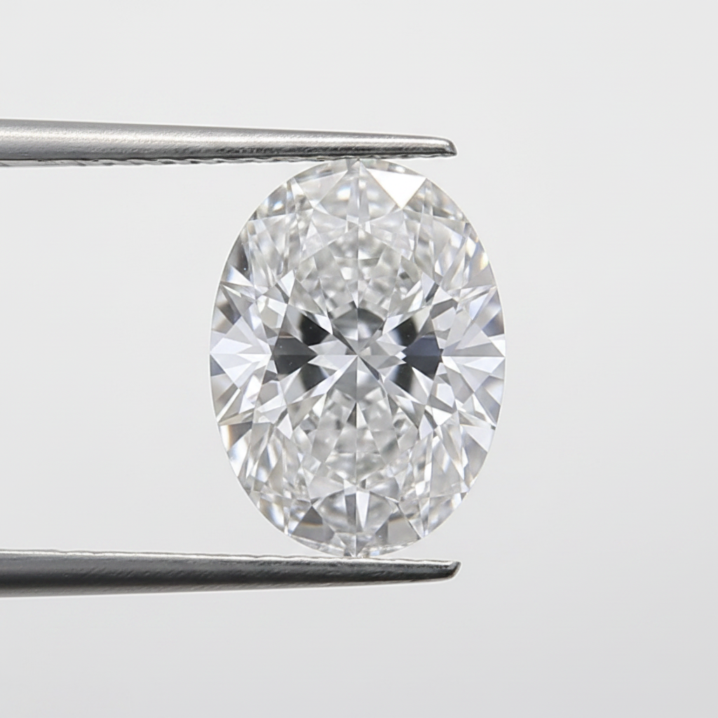 1,0 karaat ovaal geslepen laboratoriumdiamant, VS1/D