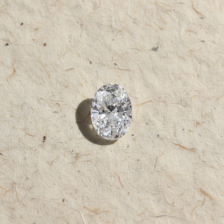 1,0 karaat ovaal geslepen laboratoriumdiamant, VVS2/D