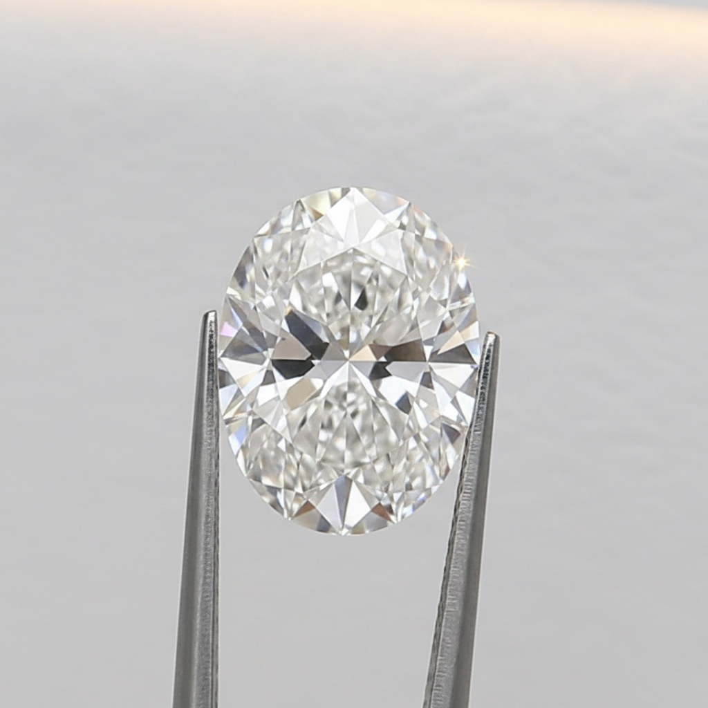 1,11 Karat ovaler, im Labor geschliffener Diamant, SI1/F