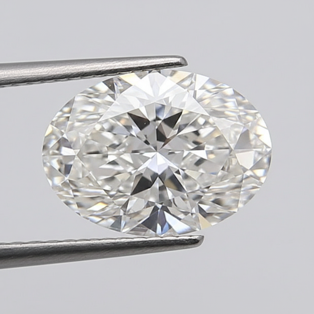 1,11 karaat ovaal geslepen laboratoriumdiamant, VS1/E