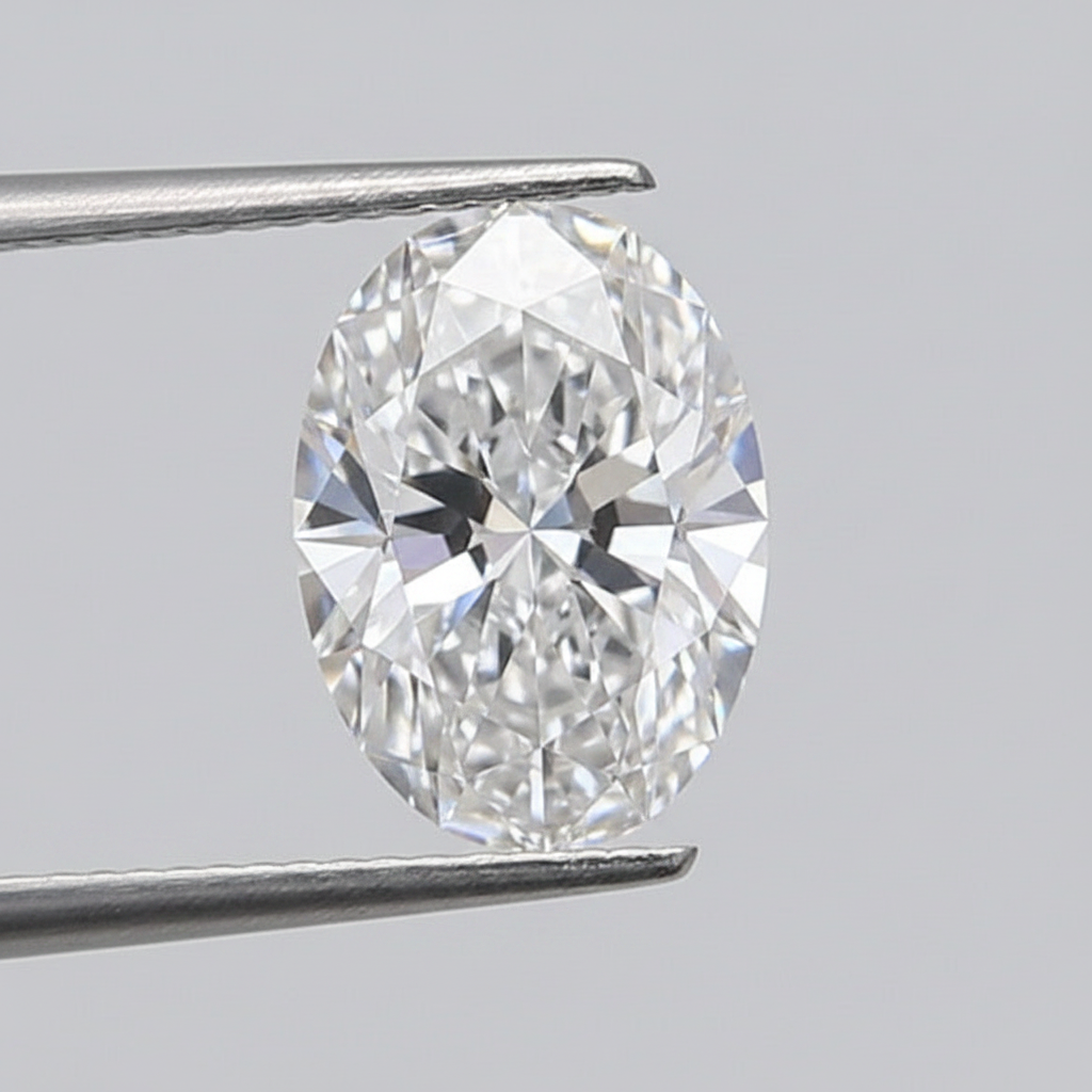 Diamante cultivado en laboratorio de talla ovalada de 1,11 quilates, VVS2/E