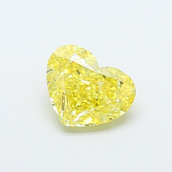 1.12 Carat Heart Cut Lab Grown Diamond VS1Fancy Intense Yellowish Yellow