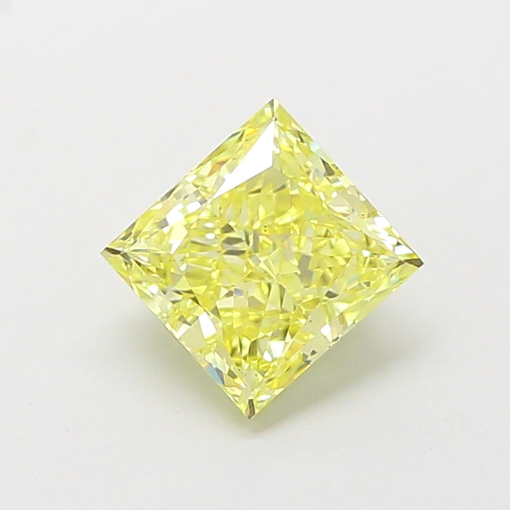 1.14 Carat Princess Cut Lab Grown Diamond VS2Fancy Intense Yellow