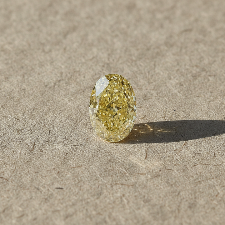 1,16 Karat ovaler, im Labor geschliffener Diamant, VVS2/Fancy Intense Yellow