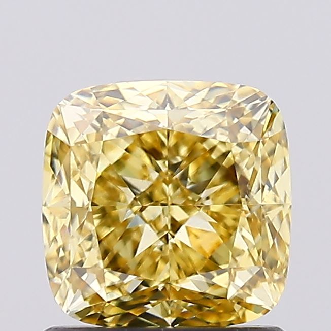 1,20 karaat kussen gemodificeerde lab-grown diamant VS fancy intens geel