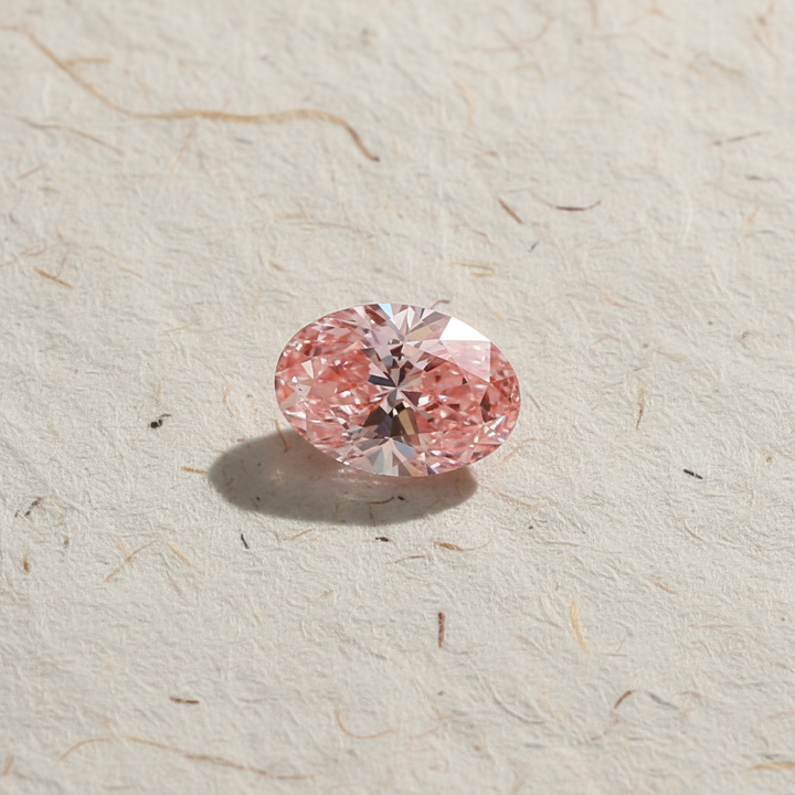 1,21 Karat ovaler, im Labor geschliffener Diamant, VS2/Fancy Vivid Pink