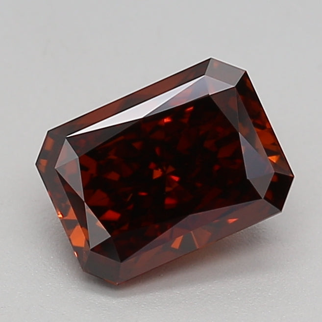 1.22 Carat Radiant Cut Lab Grown Diamond VS1 FANCY VIVID ORANGE