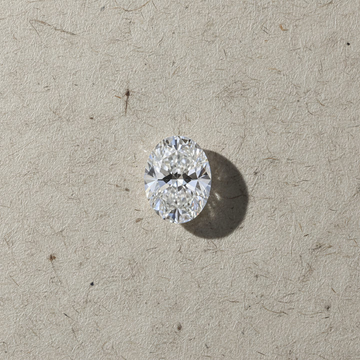 1,24 karaat ovaal geslepen laboratoriumdiamant, VVS2/D