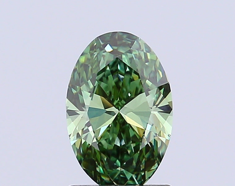 1.25 Carat Oval Cut Lab Grown Diamond VVS2Fancy Vivid Green