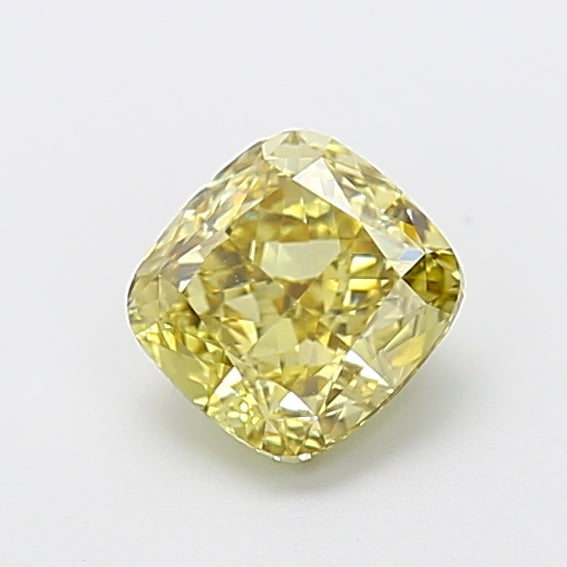1,29 karaat kussen gemodificeerde lab-grown diamant VS1 fancy geel