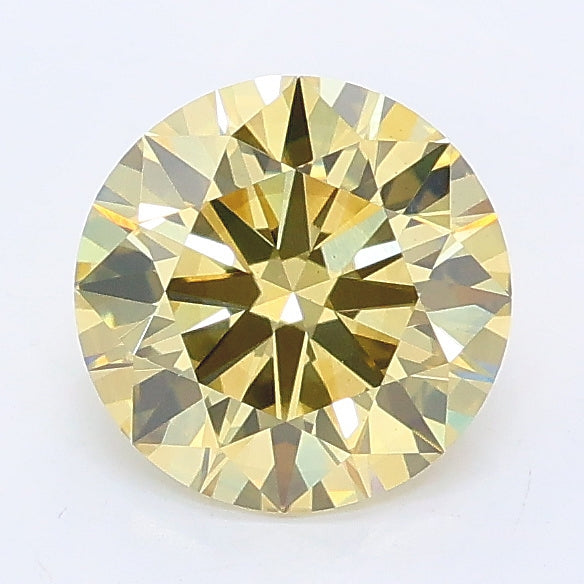 1,29 karaat ronde lab-grown diamant VS2 fancy geel