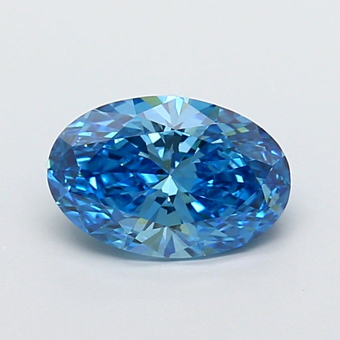 1,31 karaat ovale laboratorium-gegroeide diamant VS1 Fancy Vivid Blue