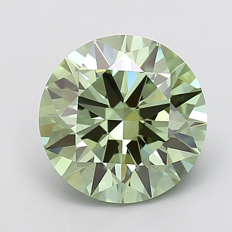 1.39 Carat Oval Lab Grown Diamond VS2 Fancy Vivid Green