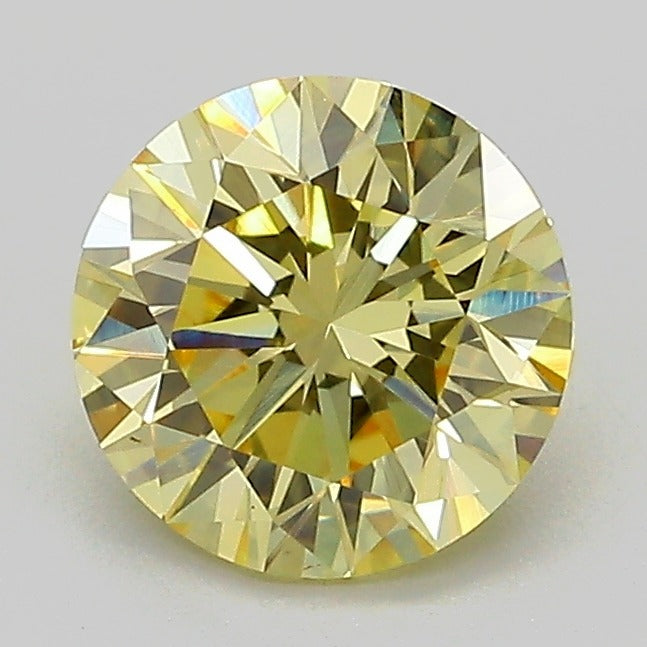 1,40 karaat ronde lab-grown diamant VVS2 fancy intens geel