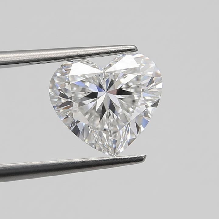 1.50 Carat D VVS2 Heart Shape HPHT Lab Grown Diamond IGI Certified
