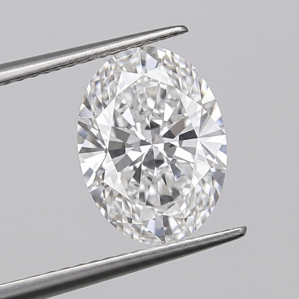 1,50 karaat ovaal geslepen laboratoriumdiamant, VS1/D