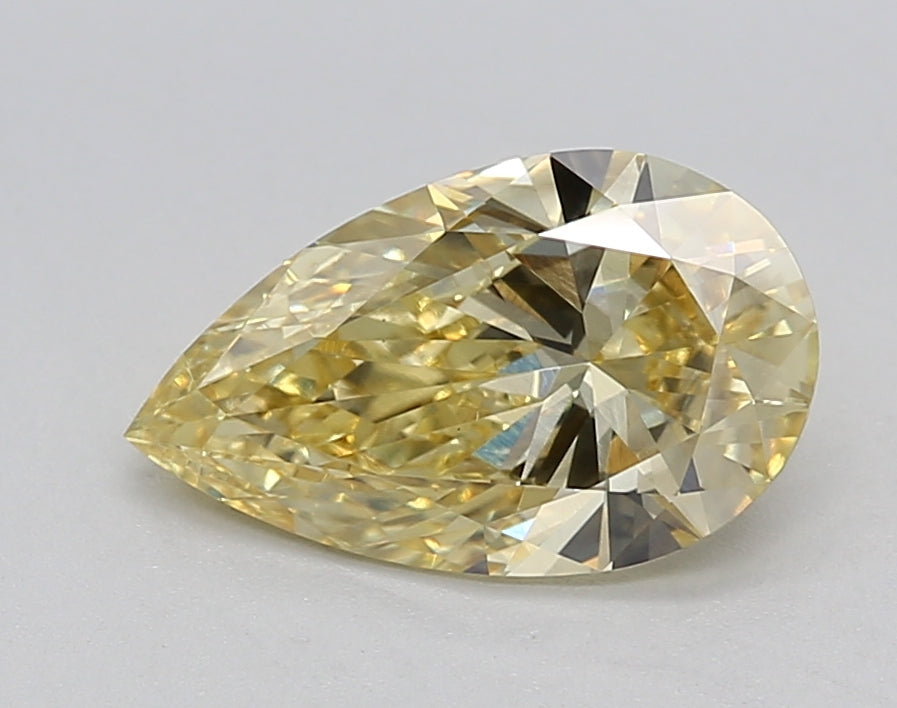 1.50 CT Pear Cut Fancy Intense Yellow Lab-Grown Diamond - IGI Certified, VS1 Clarity