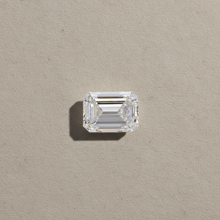 Diamant émeraude cultivé en laboratoire de 1,50 carat, VVS2/D