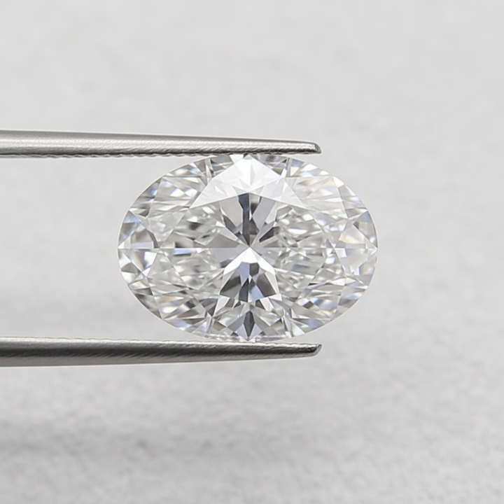 1,50 karaat ovaal geslepen laboratoriumdiamant, VS2/D