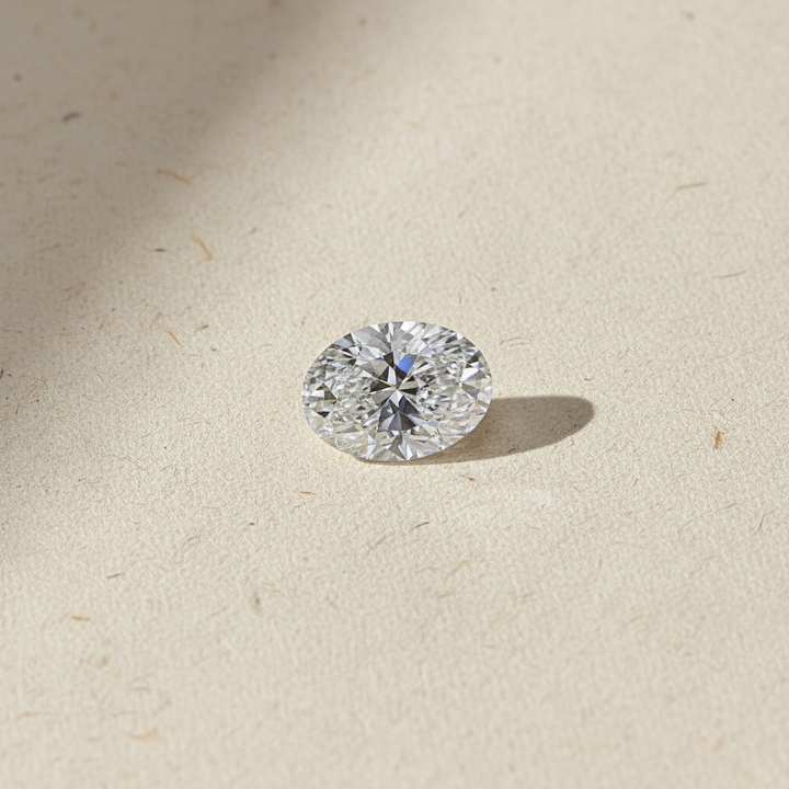 1,50 karaat ovaal geslepen laboratoriumdiamant, VVS2/D