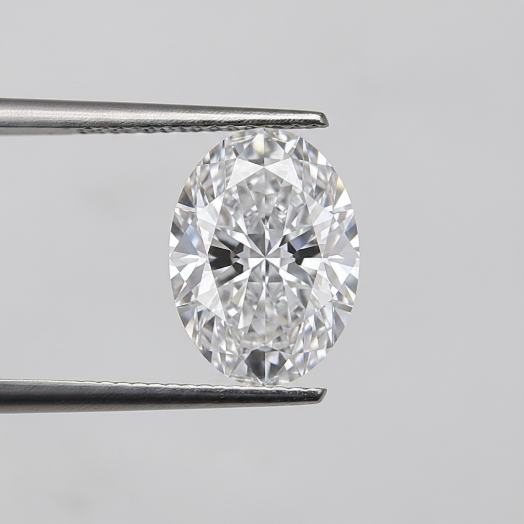 1,50 karaat ovaal geslepen laboratoriumdiamant, VVS2/D