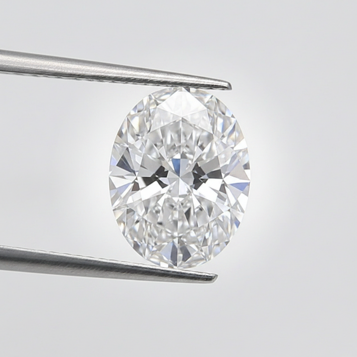 1,50 karaat ovaal geslepen laboratoriumdiamant, VVS2/D