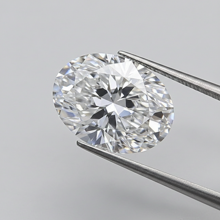 1,50 karaat ovaal geslepen laboratoriumdiamant, VVS2/D