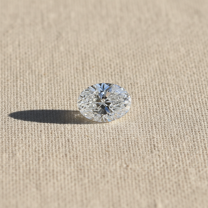 1,50 karaat ovaal geslepen laboratoriumdiamant, VVS2/D