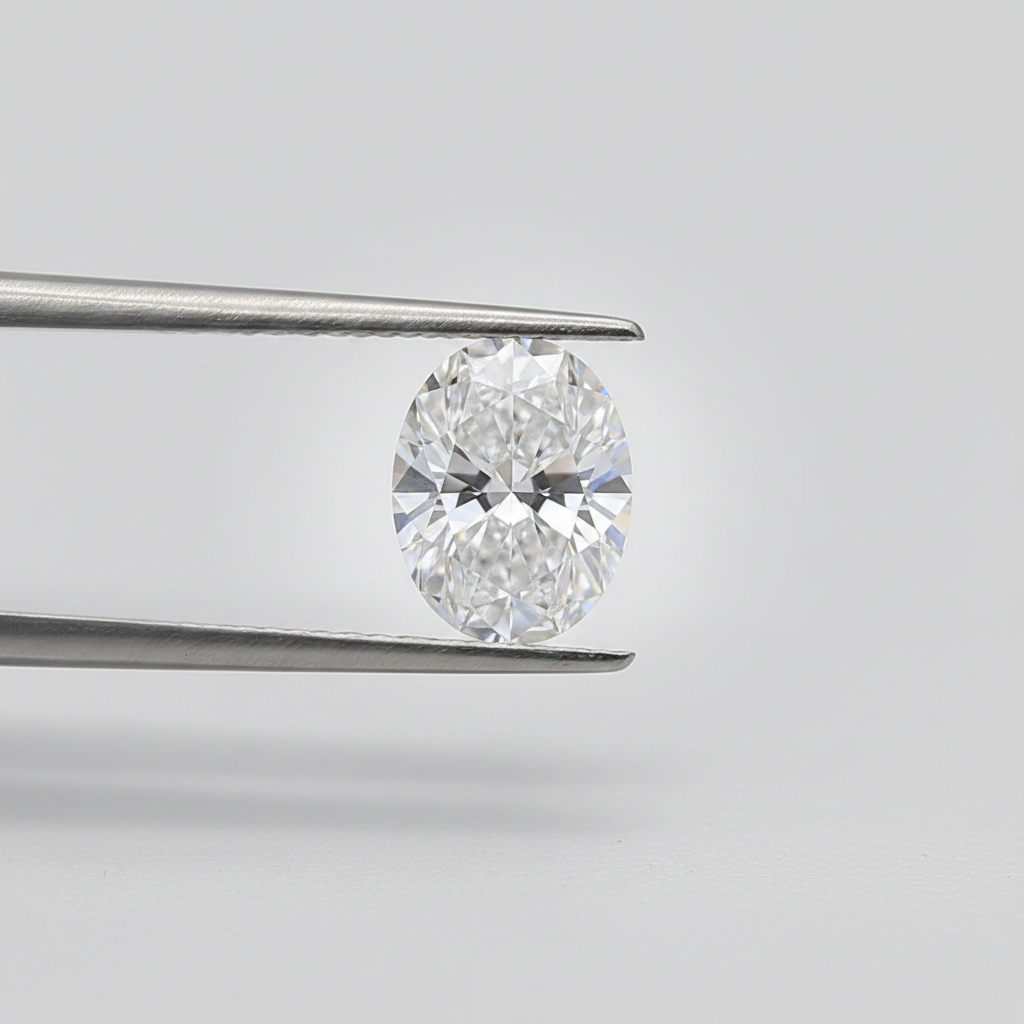 1,50 Karat ovaler, im Labor geschliffener Diamant, VVS2/D