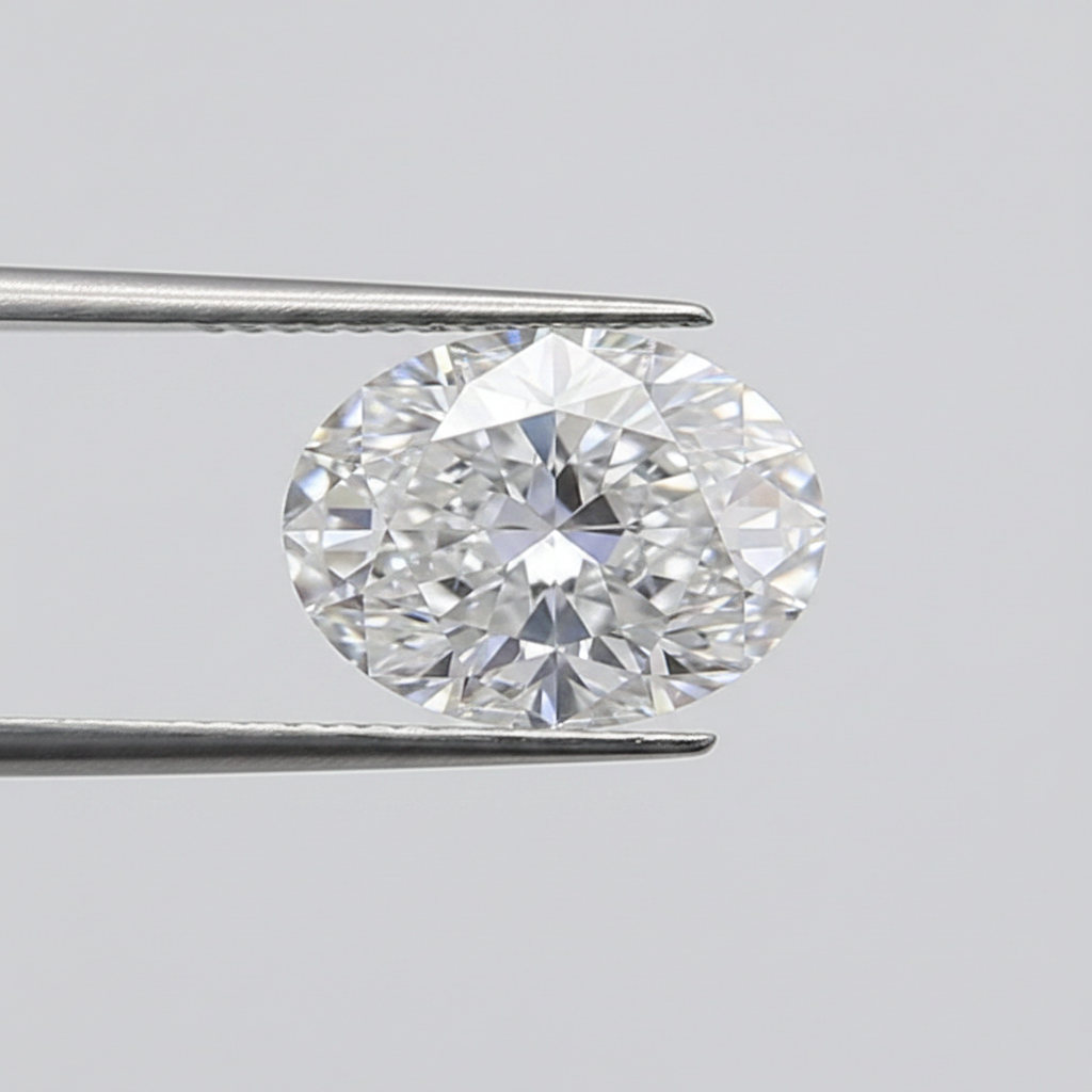 1,50 karaat ovaal geslepen laboratoriumdiamant, VVS2/D