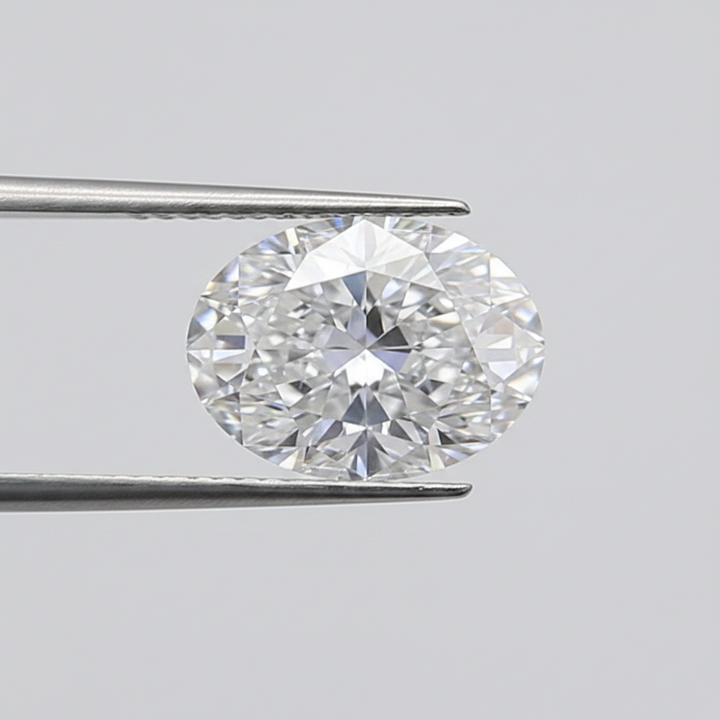 1,50 karaat ovaal geslepen laboratoriumdiamant, VVS2/D