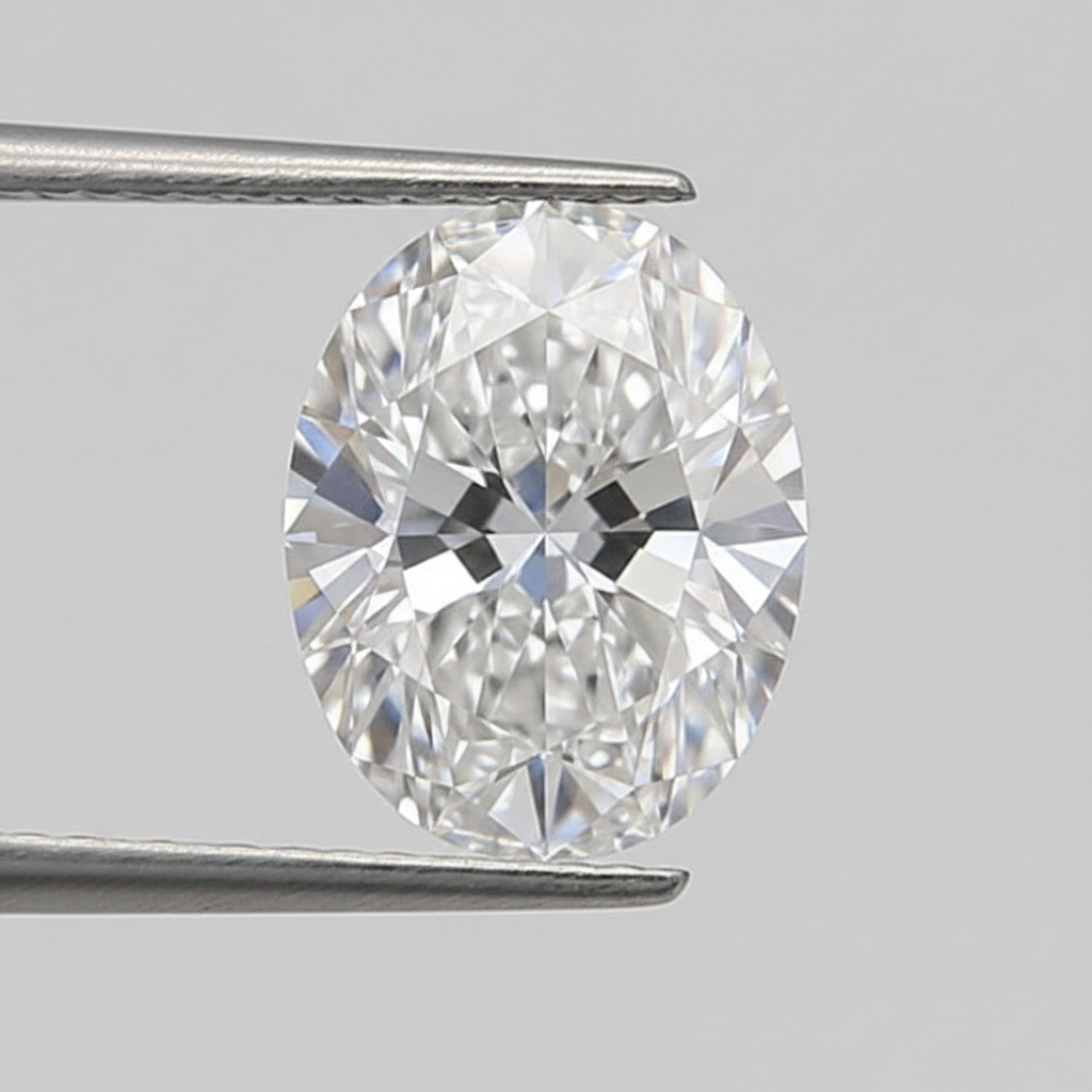 1,50 karaat ovaal geslepen laboratoriumdiamant, VVS2/D