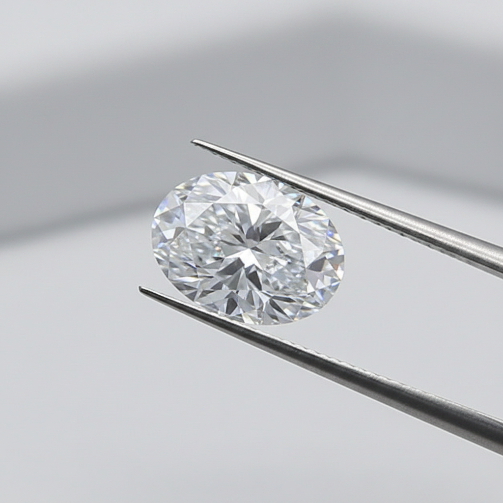 1.50 Carat Oval Cut Lab Grown Diamond, VVS2/F