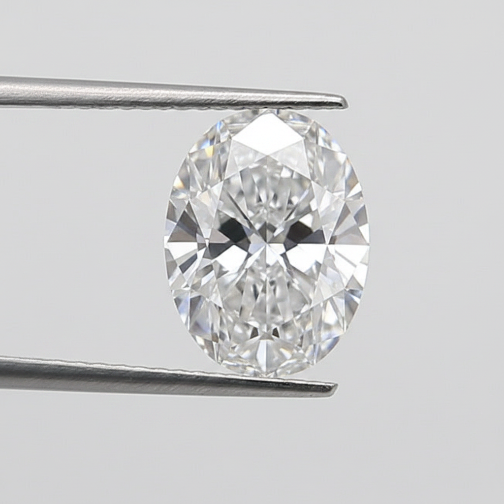 1.50 Carat Oval Lab Grown Diamond, SI1/D