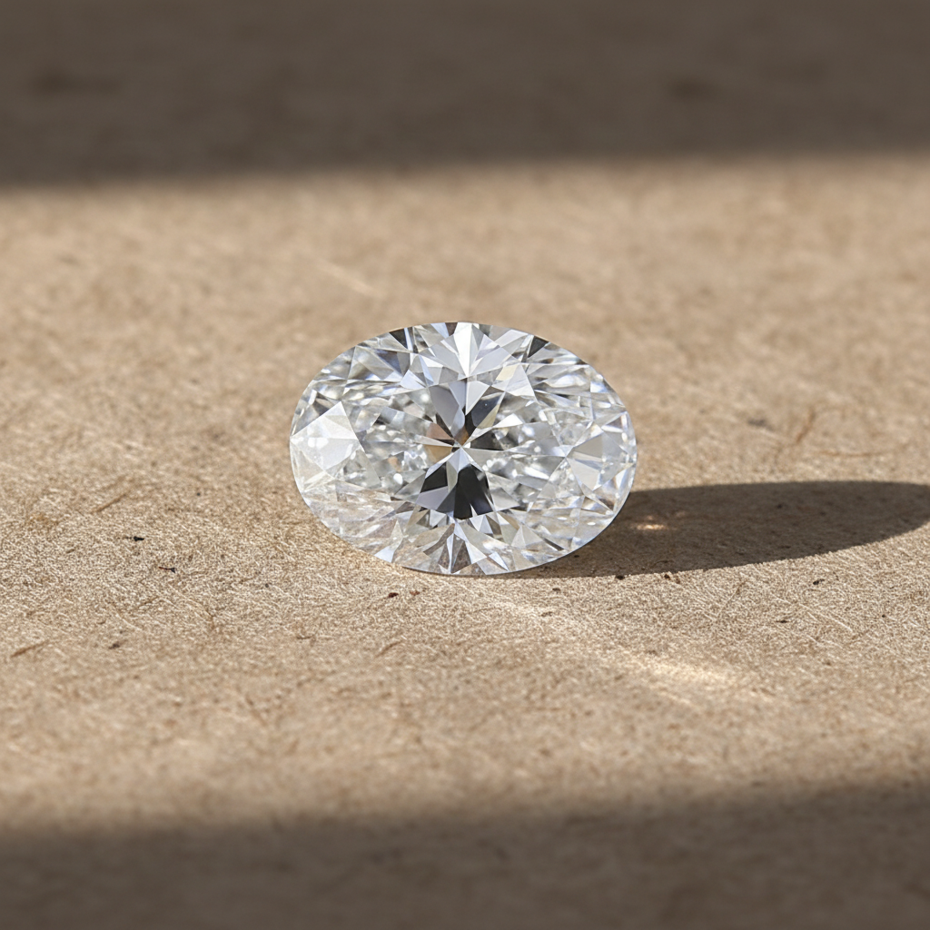 1.50 Carat Oval Lab Grown Diamond, VS2/D