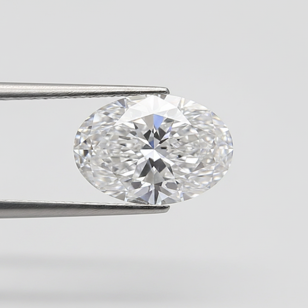 1,50 karaat ovale lab-grown diamant, VVS2/D