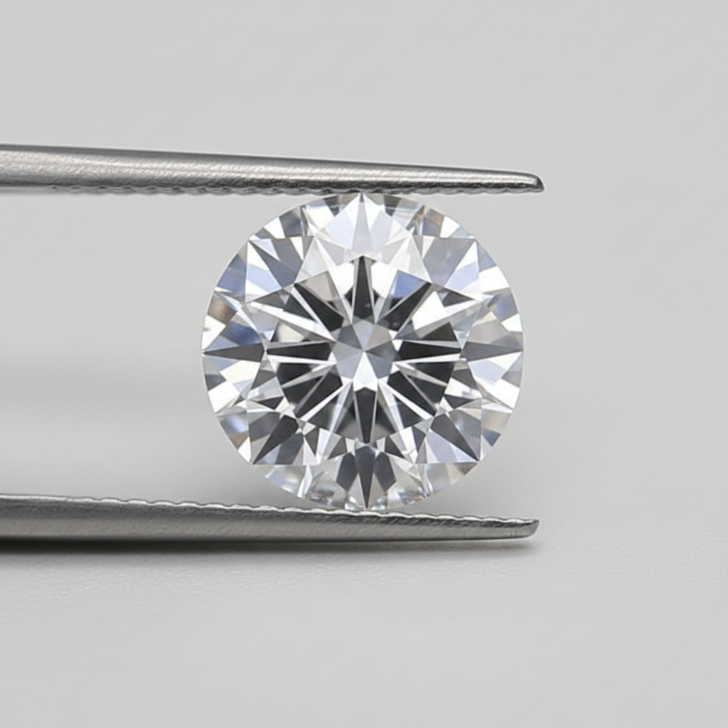Diamante redondo cultivado em laboratório de 1,50 quilates, VS2/D
