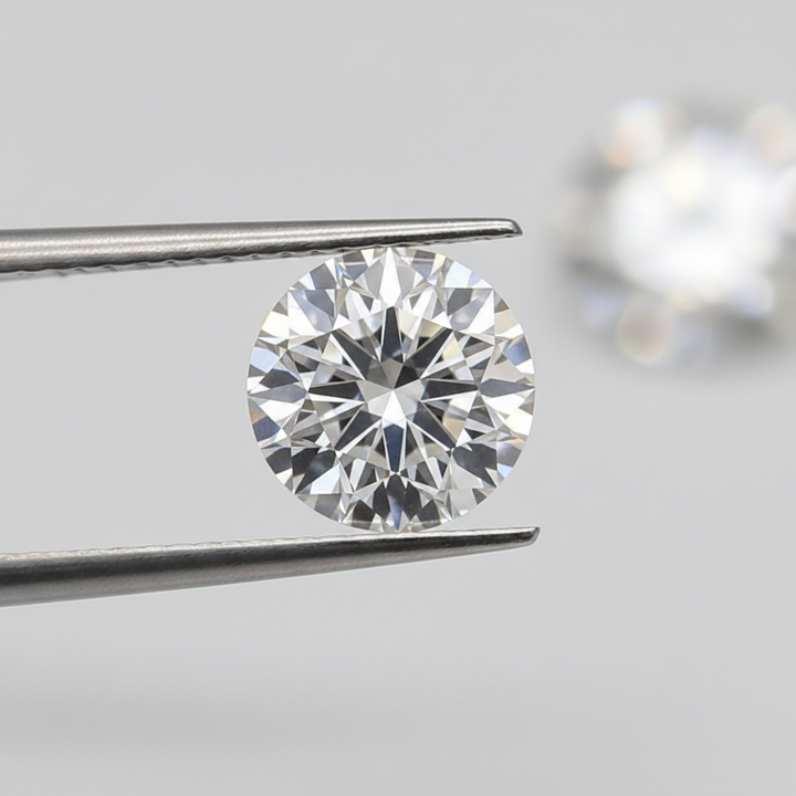 1,50 karaat ronde lab-gegroeide diamant, VS2/F