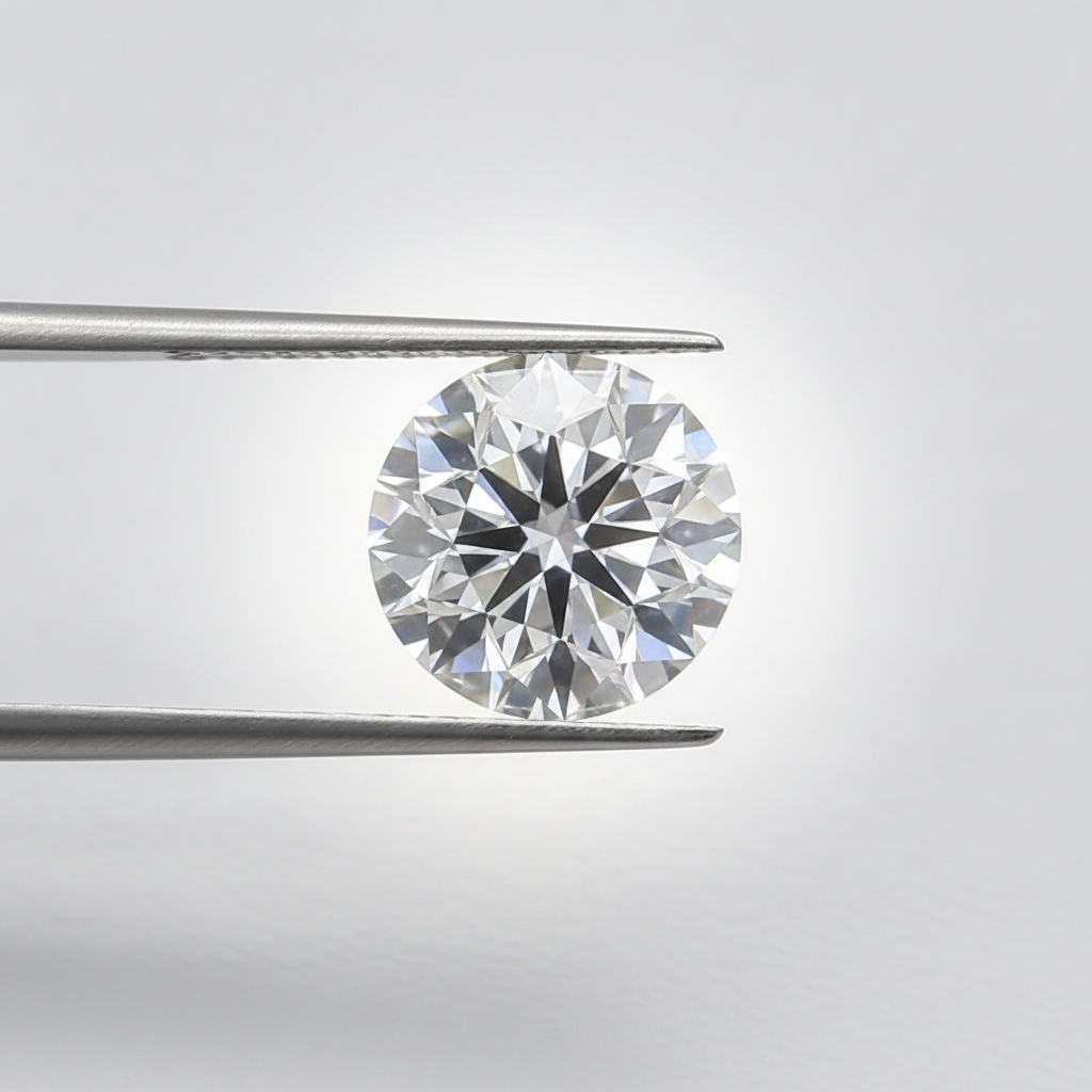 1,50 karaat ronde lab-gegroeide diamant, VVS1/D