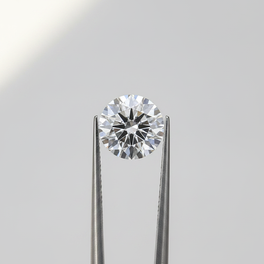 Diamante coltivato in laboratorio rotondo da 1,50 carati, VVS2/D