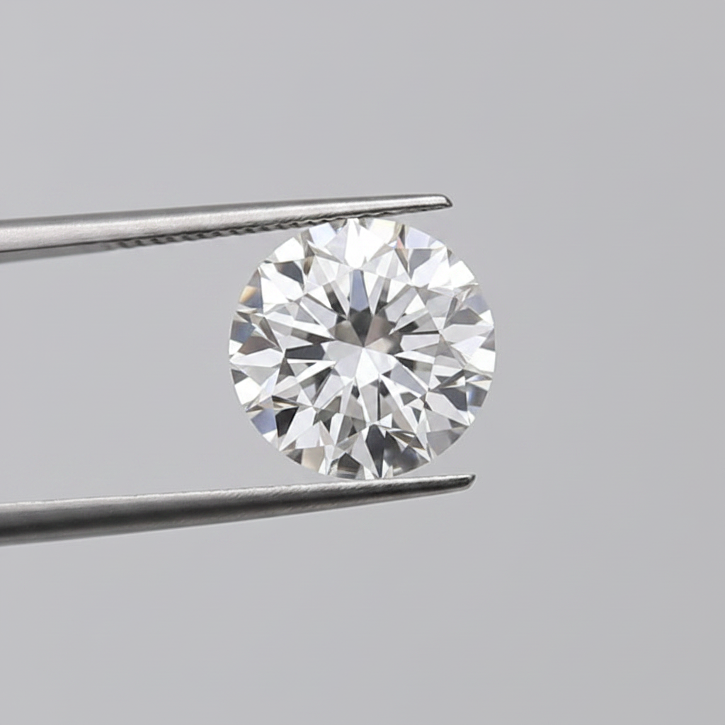 Diamante redondo cultivado em laboratório de 1,50 quilates, VVS2/F