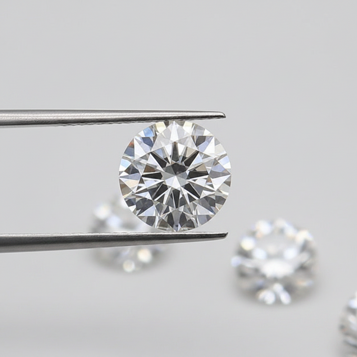 Diamante redondo cultivado em laboratório de 1,50 quilates, VVS2/G