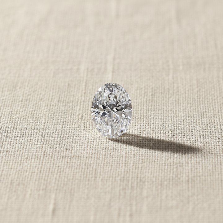 1,51 karaat ovaal geslepen laboratoriumdiamant, VVS2/D